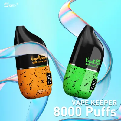 Nuovo arrivo Skey Vapekeeper 8000 Puff Indicatore dispositivo schermo intelligente E Capacità batteria liquida 18 ml Bobina a rete Prezzo di fabbrica all'ingrosso Vape monouso